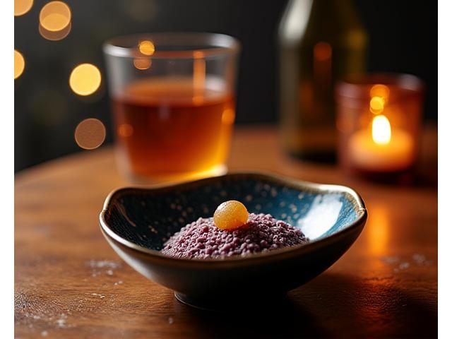 日本酒と料理のペアリング、幻想的な光